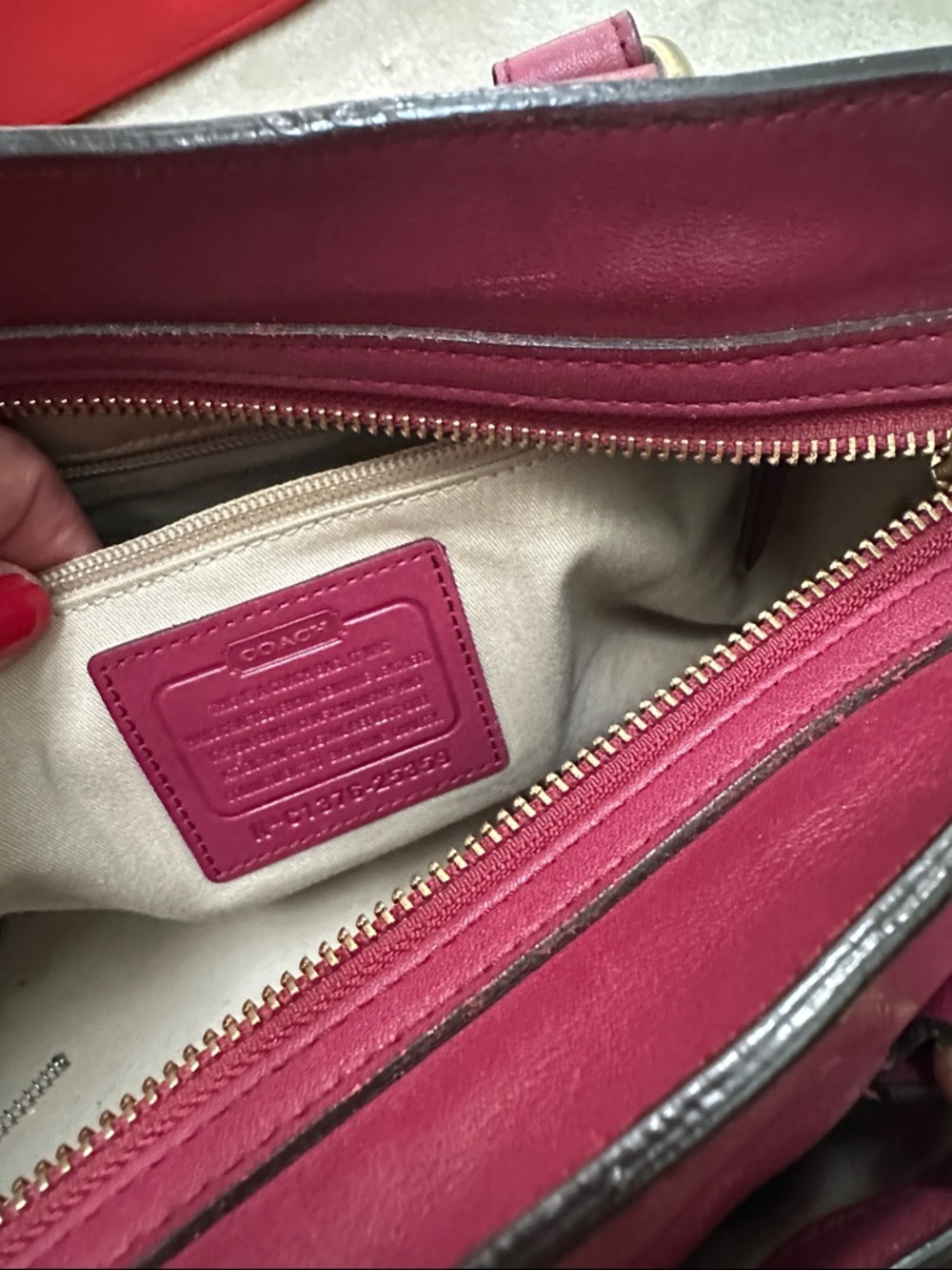 Coach Wine Leather Satchel with Tassel and Gold Turn-Lock - Picture 2 of 5
